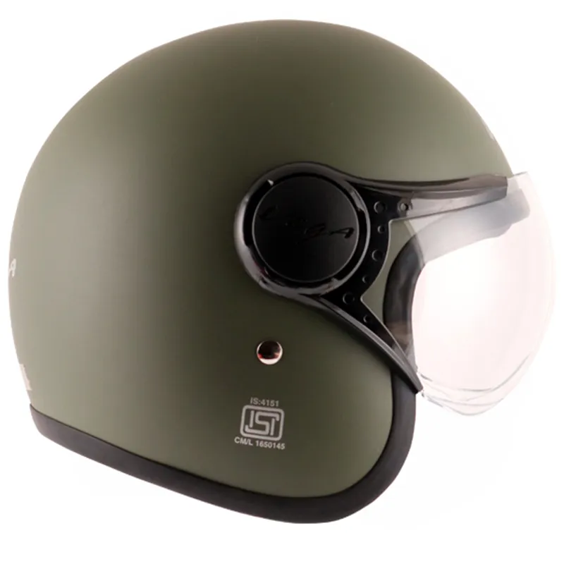 VEGA Jet Dull Army Green Half Face Helmet
