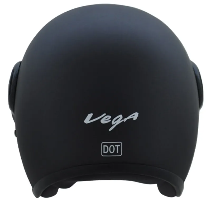 VEGA Jet Dull Black Half Face Helmet