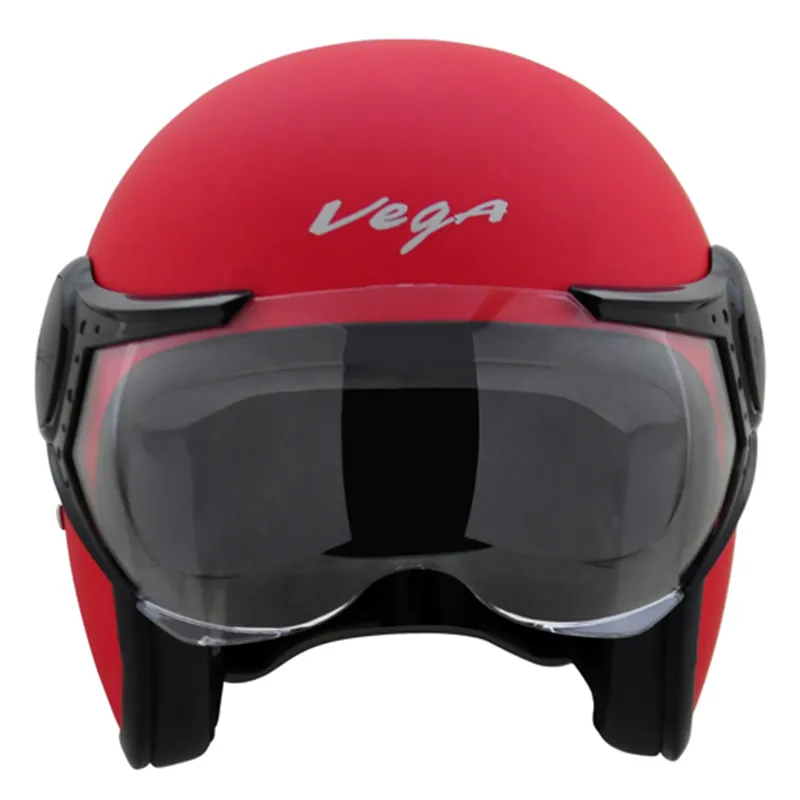 VEGA Jet Dull Red Half Face Helmet