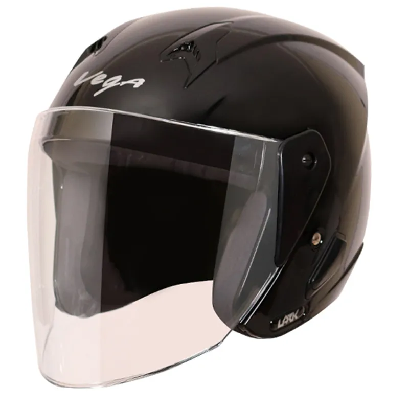 VEGA Lark Black Half Face Helmet