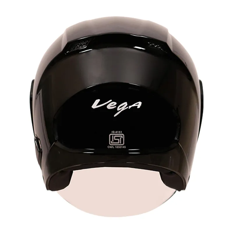 VEGA Lark Black Half Face Helmet