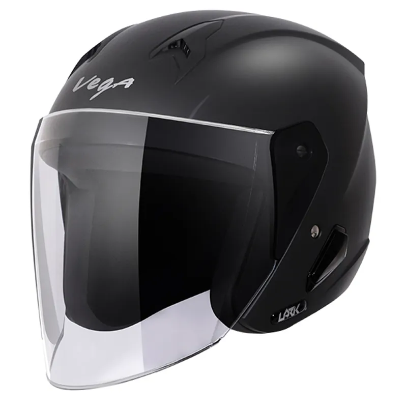 VEGA Lark Dull Black Half Face Helmet
