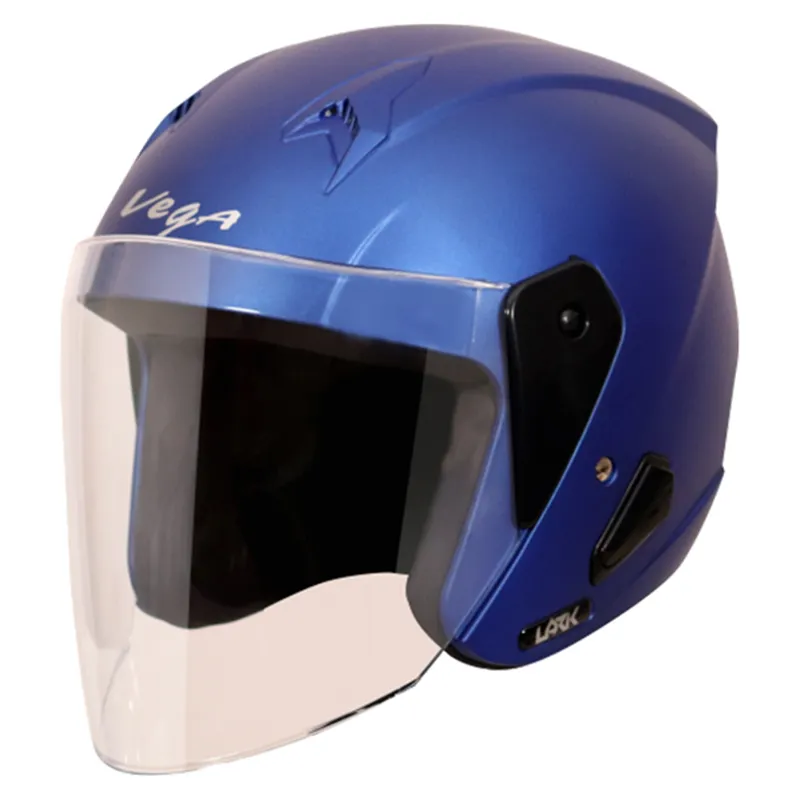 VEGA Lark Dull Blue Half Face Helmet