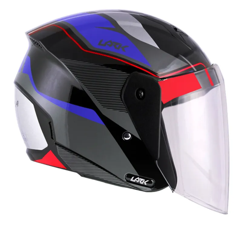 VEGA Lark Legend Black Blue Half Face Helmet