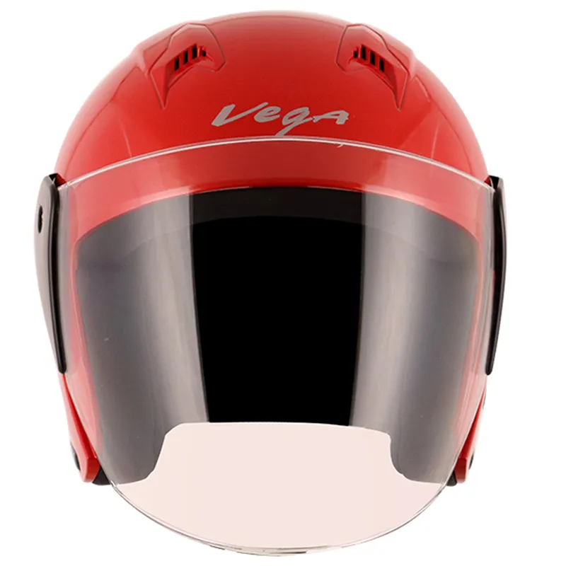 VEGA Lark Red Half Face Helmet