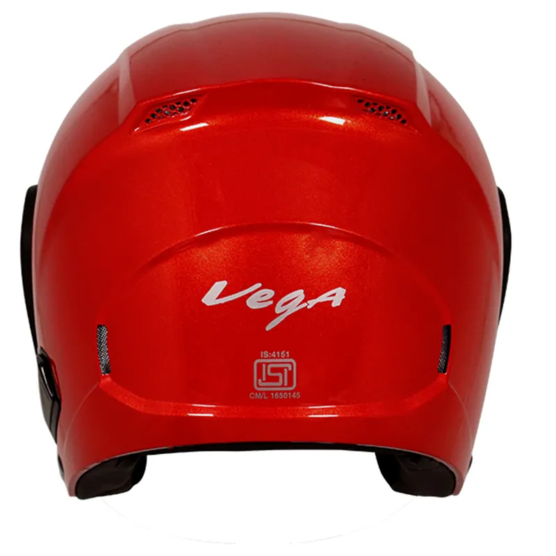 VEGA Lark Red Half Face Helmet