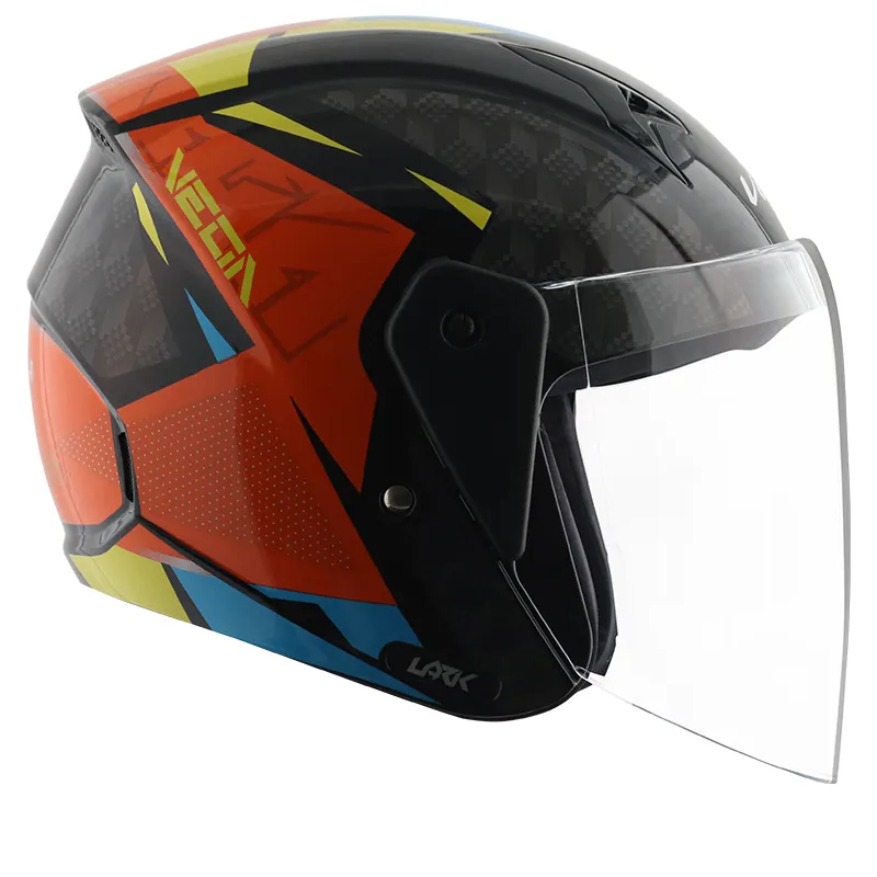 VEGA Lark Twist Black Orange Half Face Helmet