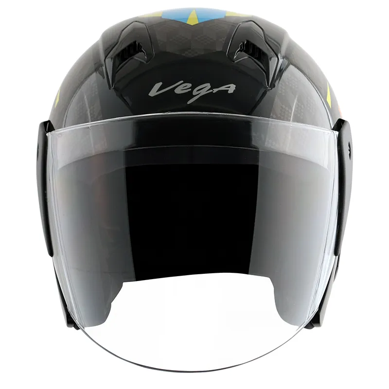 VEGA Lark Twist Black Orange Half Face Helmet