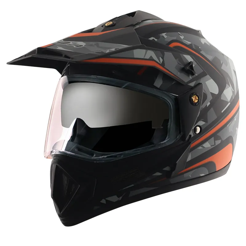 VEGA Camo Dull Black Orange Off Road Helmet