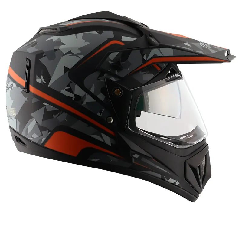 VEGA Camo Dull Black Orange Off Road Helmet