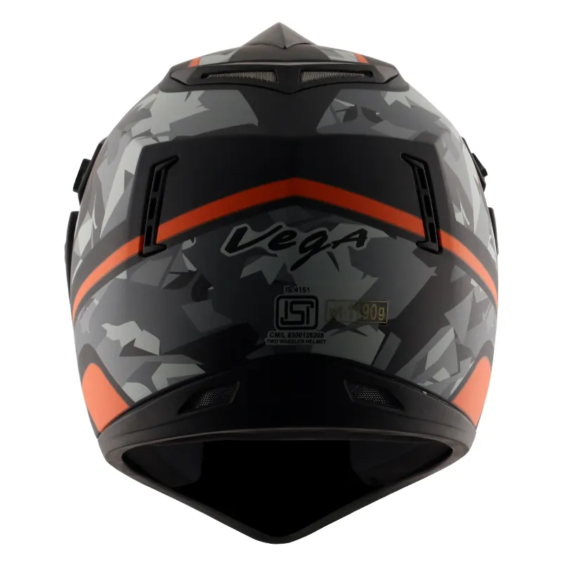 VEGA Camo Dull Black Orange Off Road Helmet