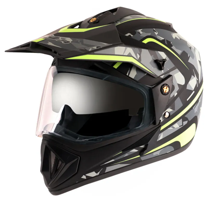 VEGA Camo Dull Black Yellow Off Road Helmet