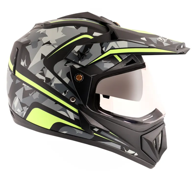 VEGA Camo Dull Black Yellow Off Road Helmet