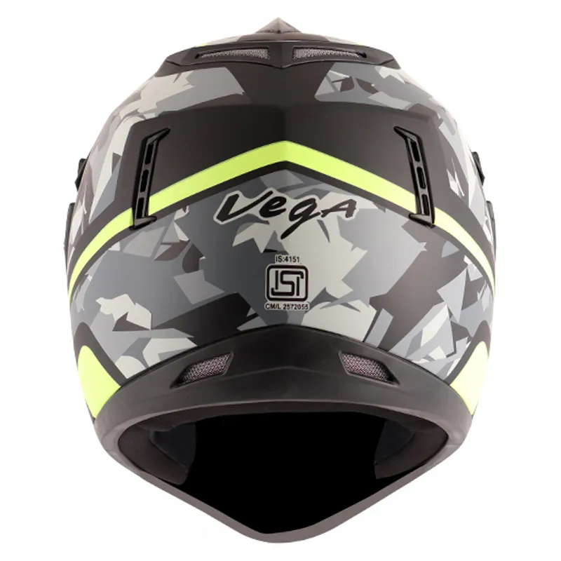 VEGA Camo Dull Black Yellow Off Road Helmet