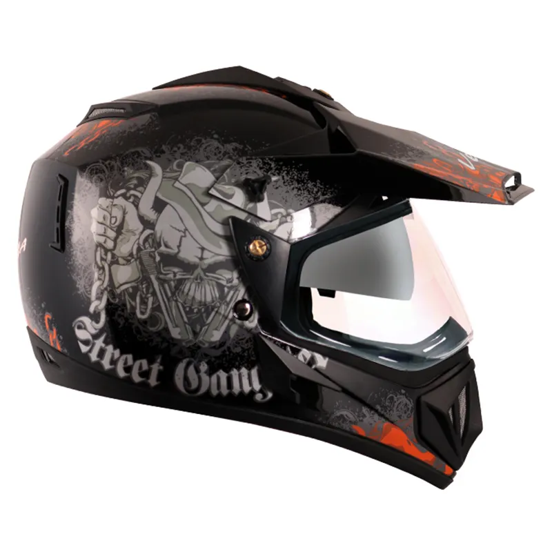 VEGA Gangster Black Orange Off Road Helmet