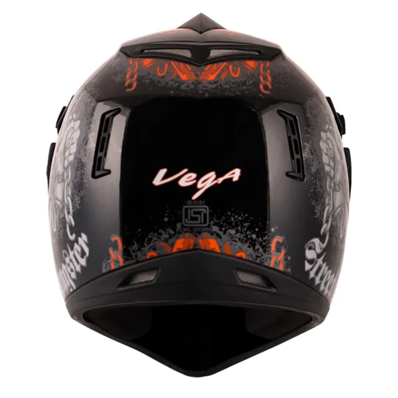 VEGA Gangster Black Orange Off Road Helmet