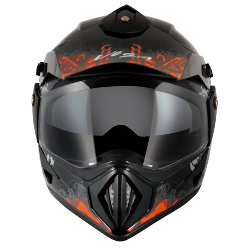VEGA Gangster Black Orange Off Road Helmet