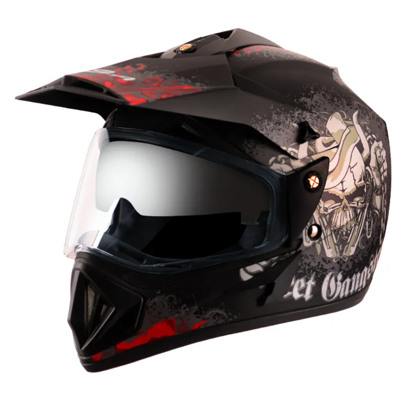 VEGA Gangster Dull Black Red Off Road Helmet