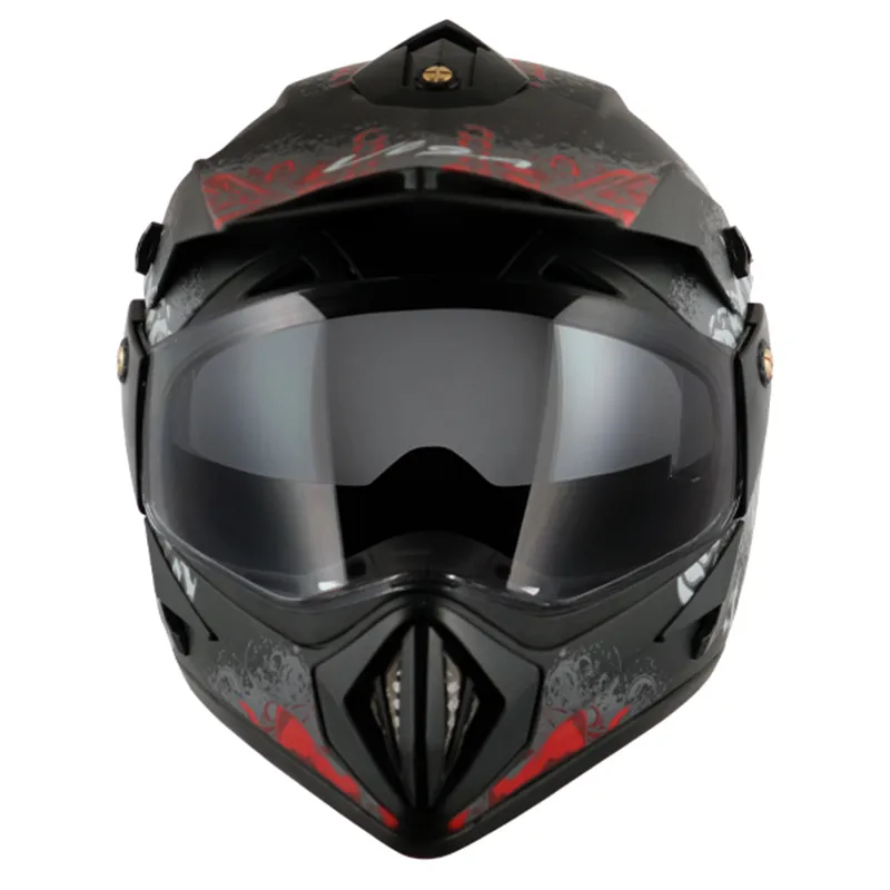 VEGA Gangster Dull Black Red Off Road Helmet
