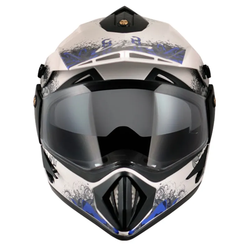 VEGA Gangster White Blue Off Road Helmet