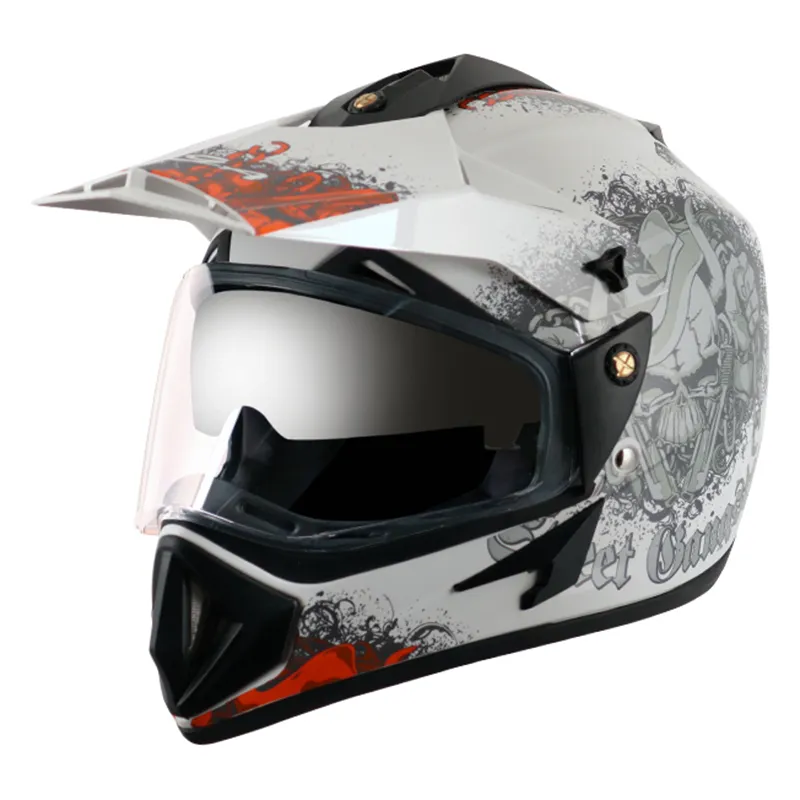 VEGA Gangster White Orange Off Road Helmet