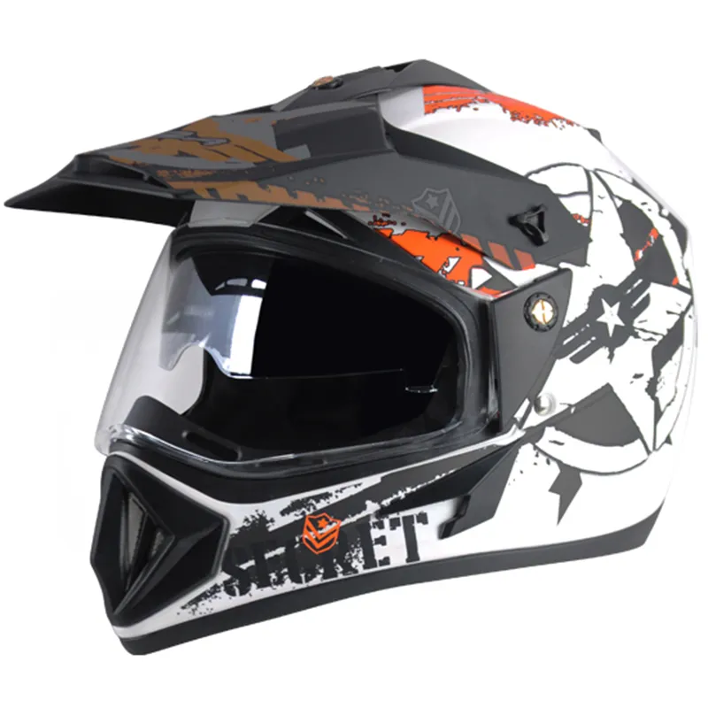 VEGA Secret Dull White Black Off Road Helmet