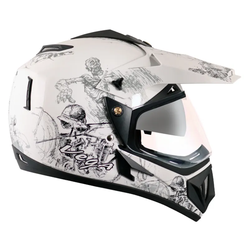 VEGA Sketch White Silver Off Road Helmet