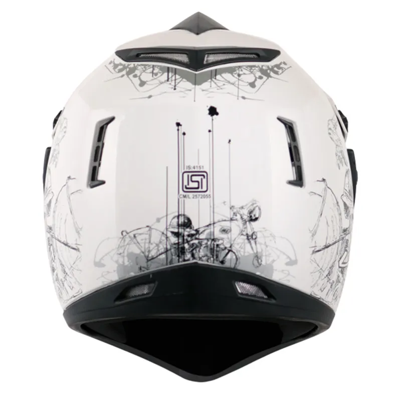 VEGA Sketch White Silver Off Road Helmet