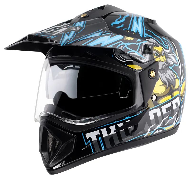 VEGA Thunder Black Blue Off Road Helmet