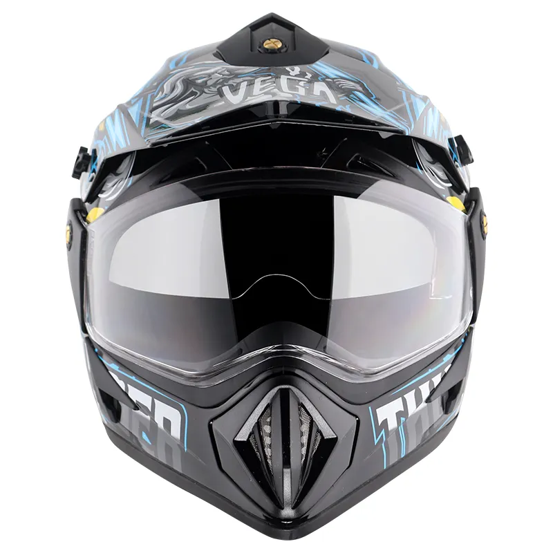 VEGA Thunder Black Blue Off Road Helmet