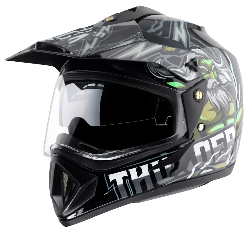 VEGA Thunder Black Grey Off Road Helmet