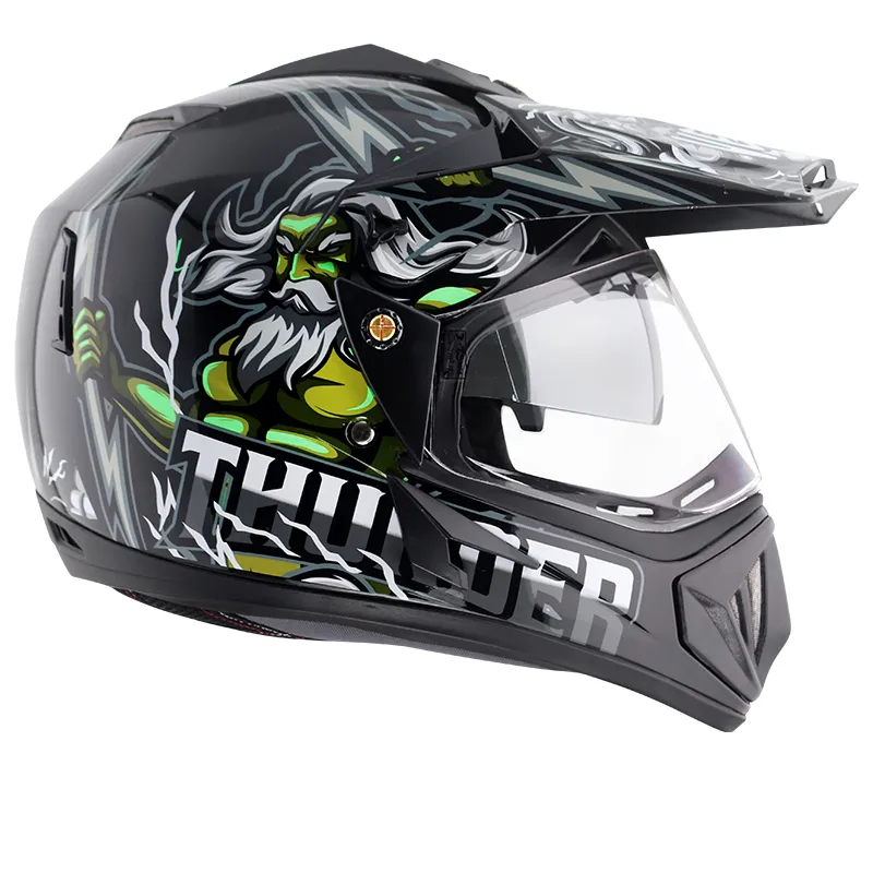 VEGA Thunder Black Grey Off Road Helmet