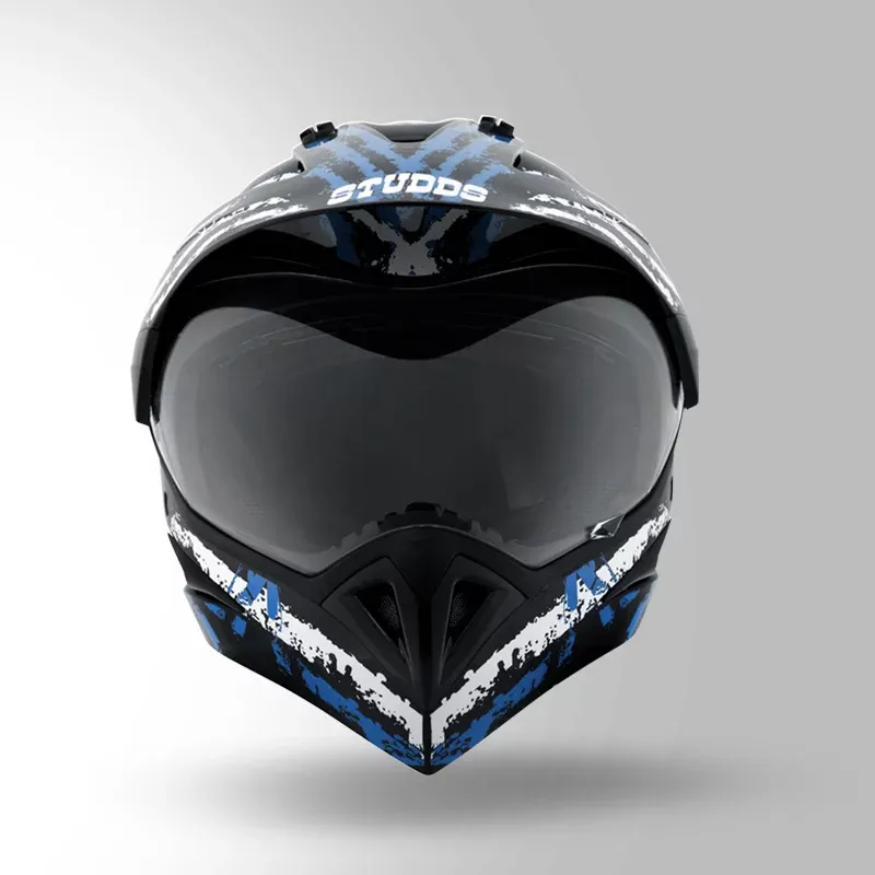 VEGA Motocross Blue Black Off Road Helmet