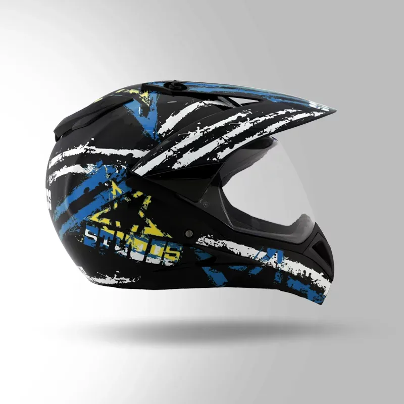 VEGA Motocross Blue Black Off Road Helmet