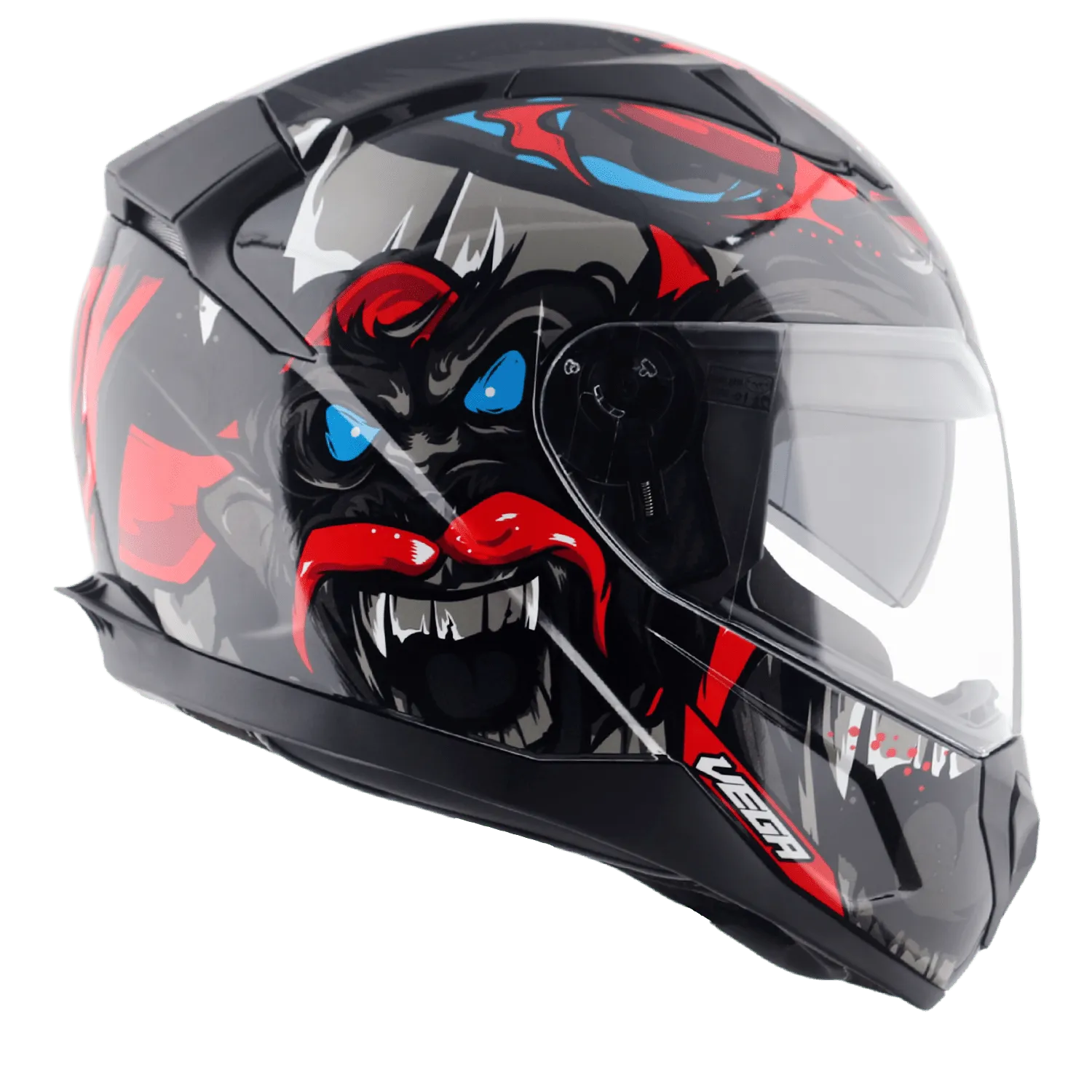 VEGA Rapid Dx Mandy Monkey Black Red Full Face Helmet