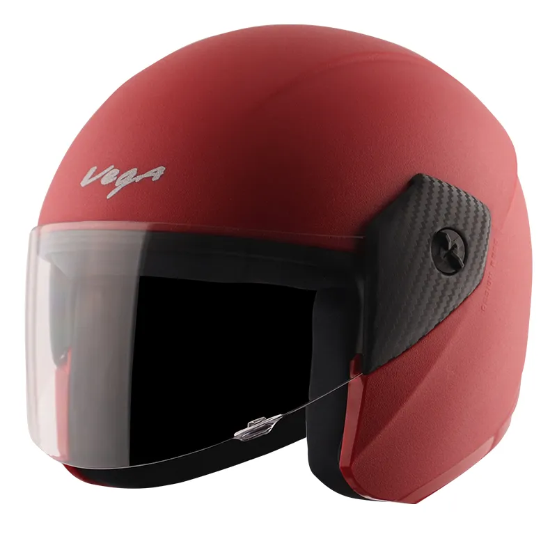 VEGA Ridge Red Half Face Helmet