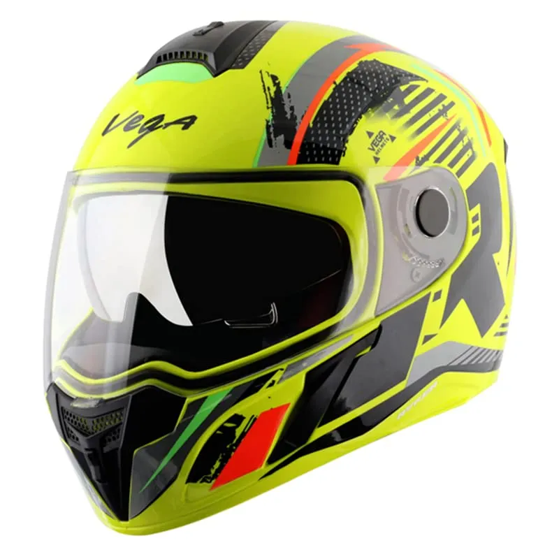 VEGA Ryker Attic Neon Yellow Black Full Face Helmet