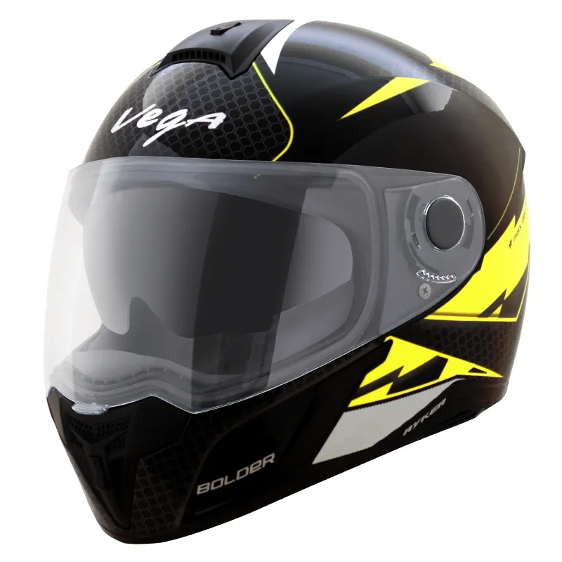 VEGA Ryker Bolder Black Neon Yellow Full Face Helmet