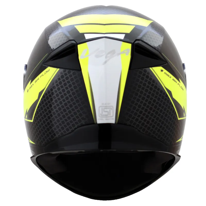 VEGA Ryker Bolder Black Neon Yellow Full Face Helmet