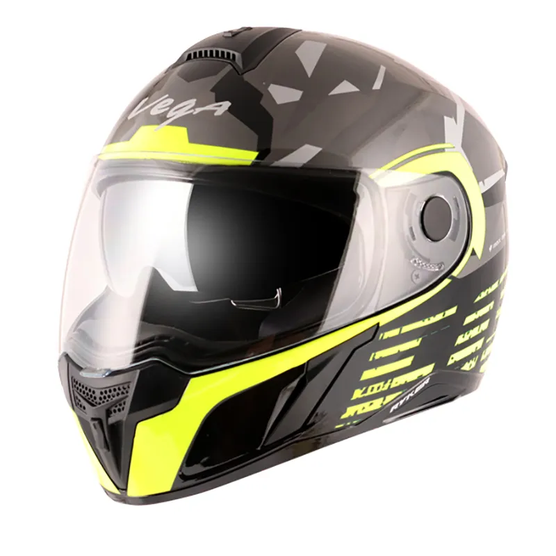 VEGA Ryker Camo Black Neon Yellow Full Face Helmet