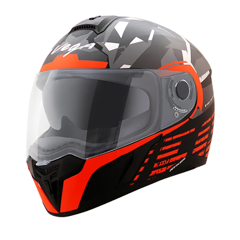 VEGA Ryker Camo Dull Black Orange Full Face Helmet