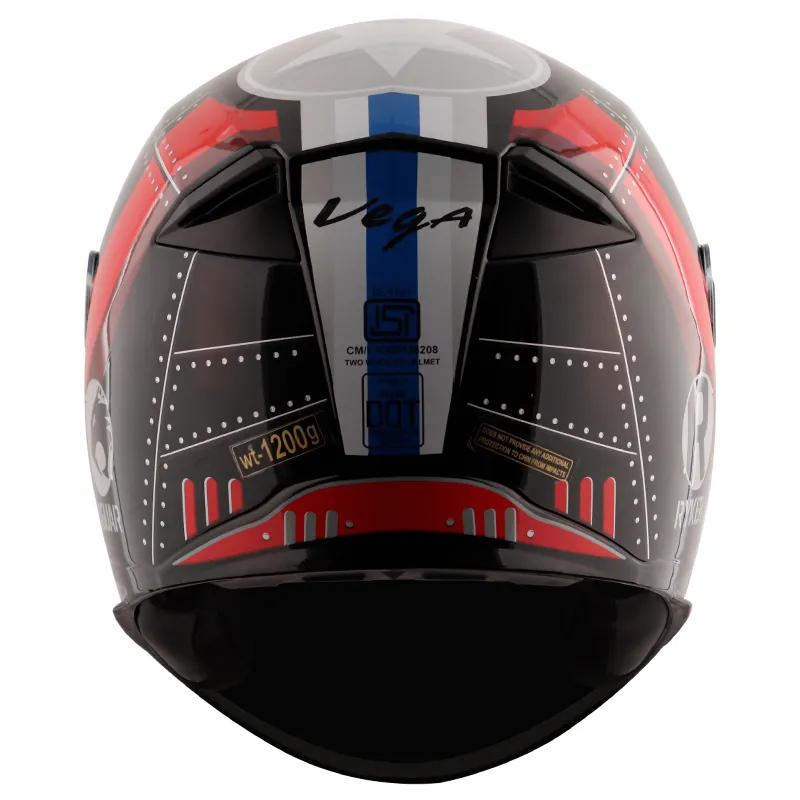 VEGA Ryker Wingman Black Red Full Face Helmet