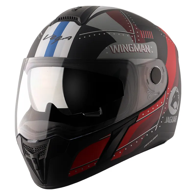VEGA Ryker Wingman Dull Black Red Full Face Helmet