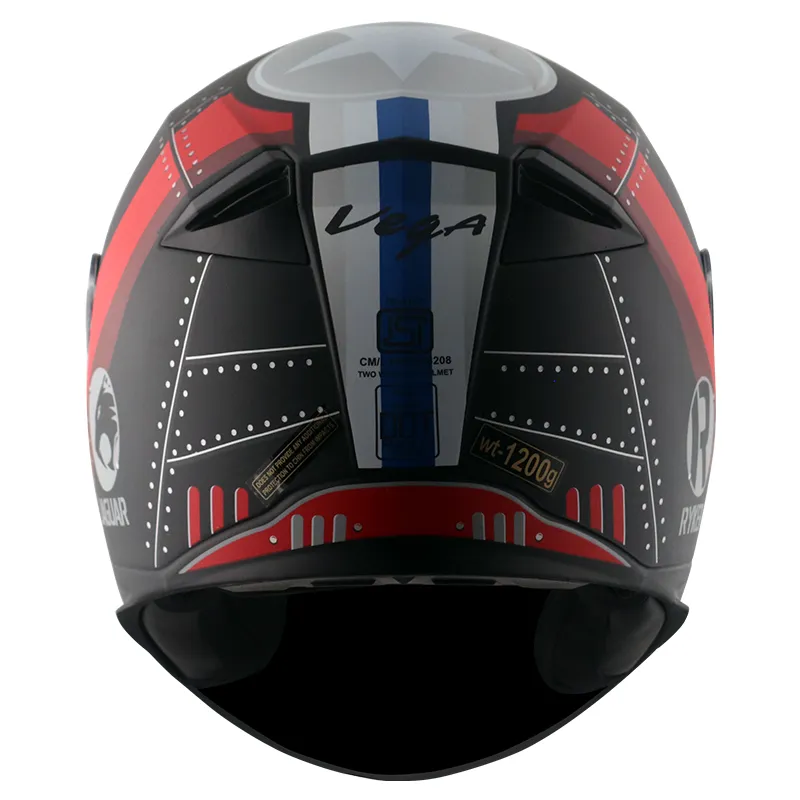 VEGA Ryker Wingman Dull Black Red Full Face Helmet