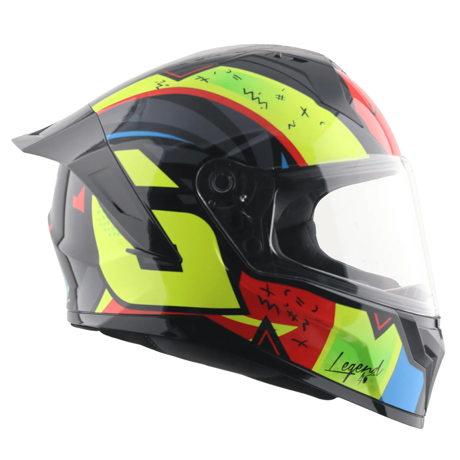 VEGA Sonic Dx Legend Black Neon Yellow Full Face Helmet