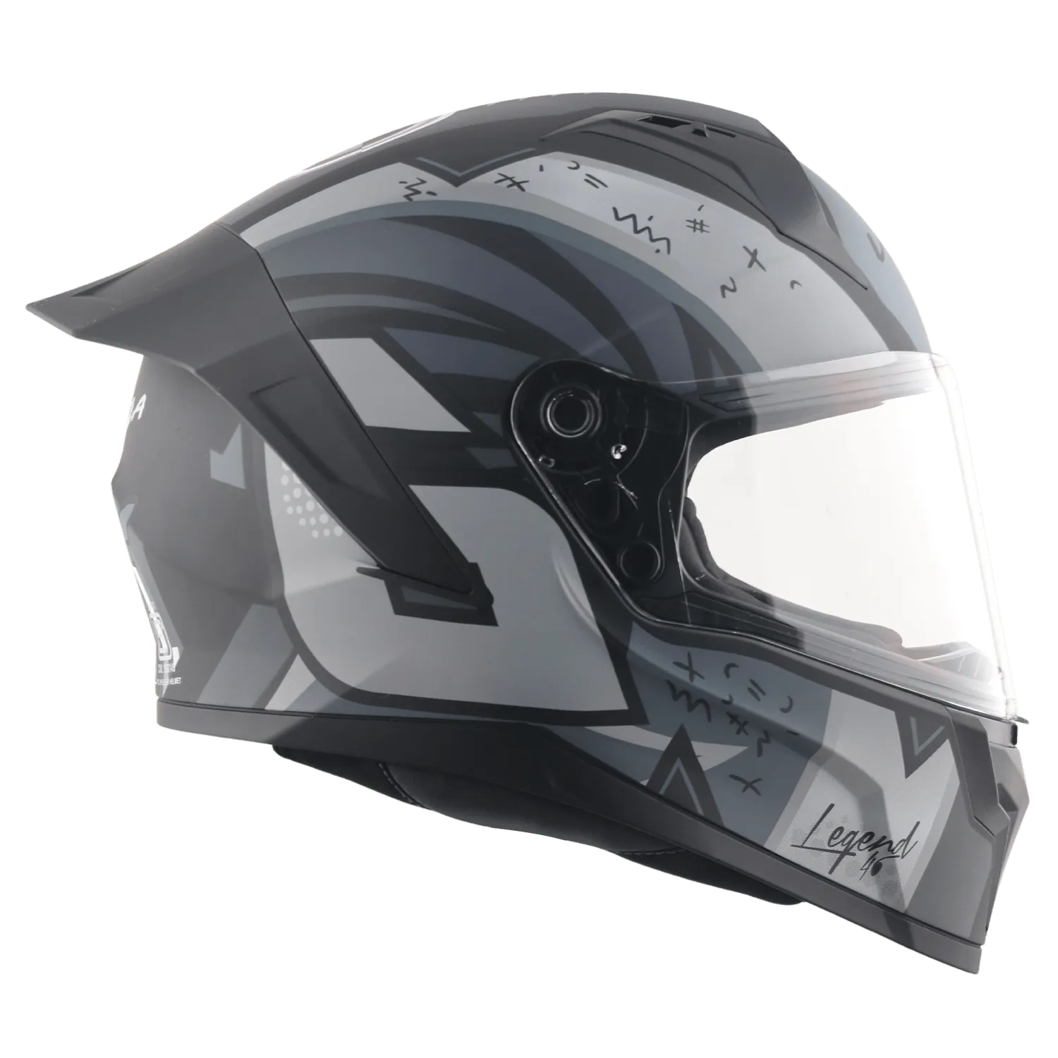 VEGA Sonic Dx Legend Dull Black Gray Full Face Helmet