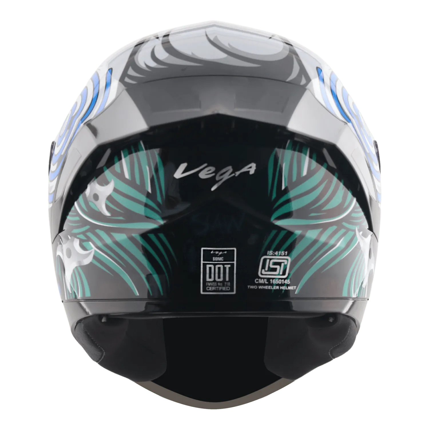VEGA Sonic Dx Saw Black Blue Full Face Helmet