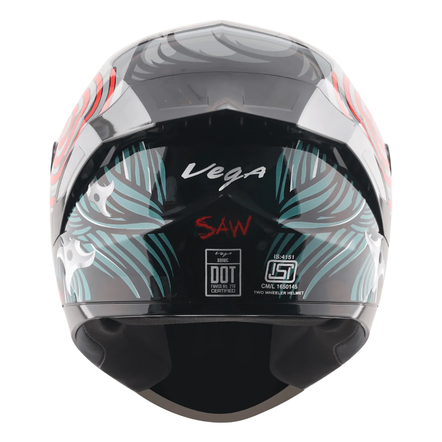 VEGA Sonic Dx Saw Black Red Full Face Helmet