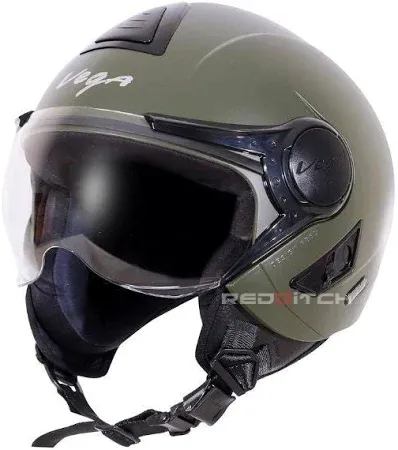 Vega Blaze Dx Dull Army Green Half face Helmet