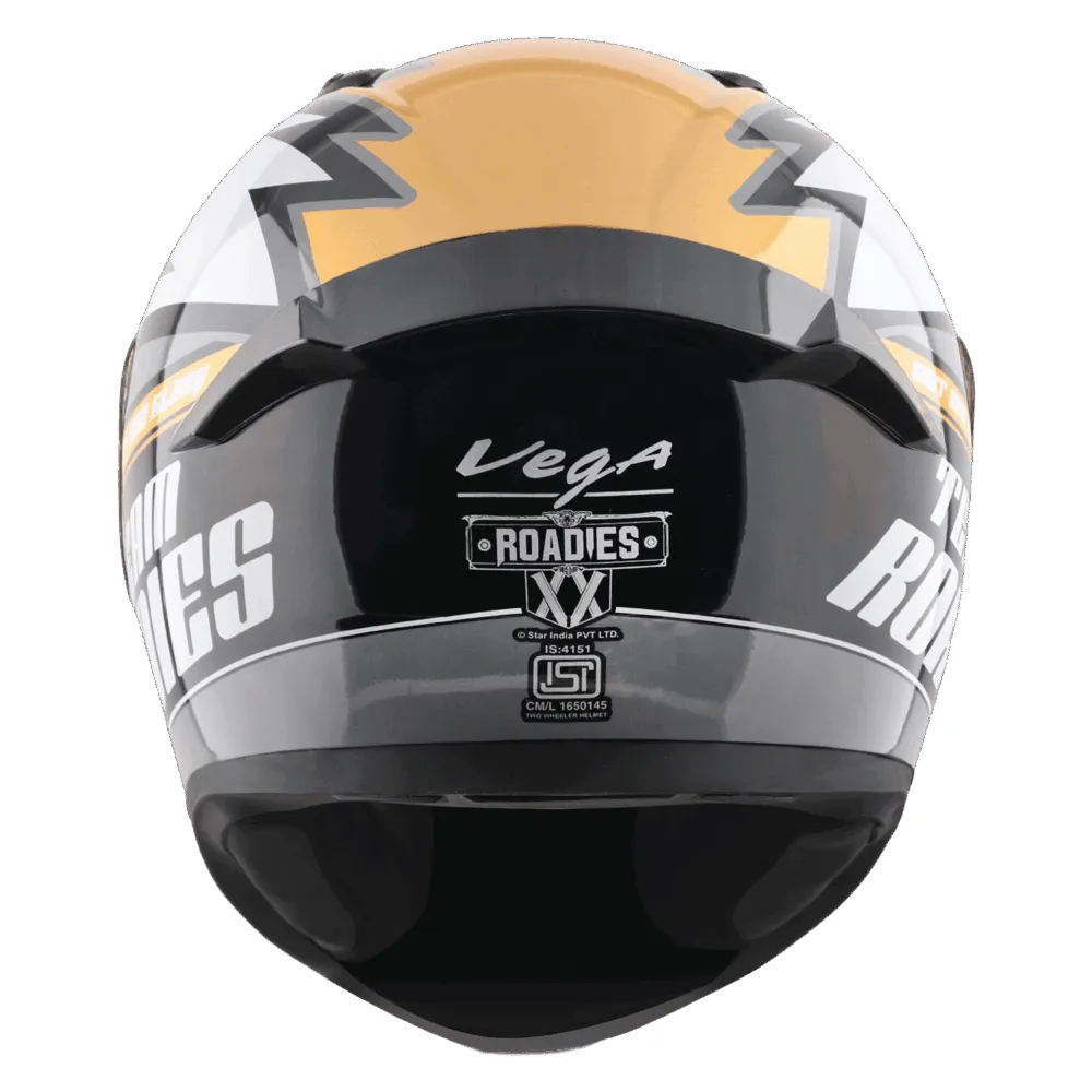 Vega Bolt Dx Rodies Black Gold Full Face Helmet